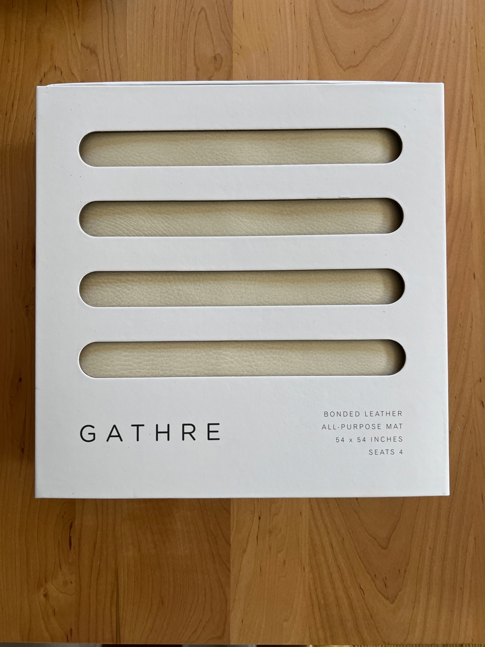 GATHER Bonded Leather Seat Mat 54”x54” - Cream NIB